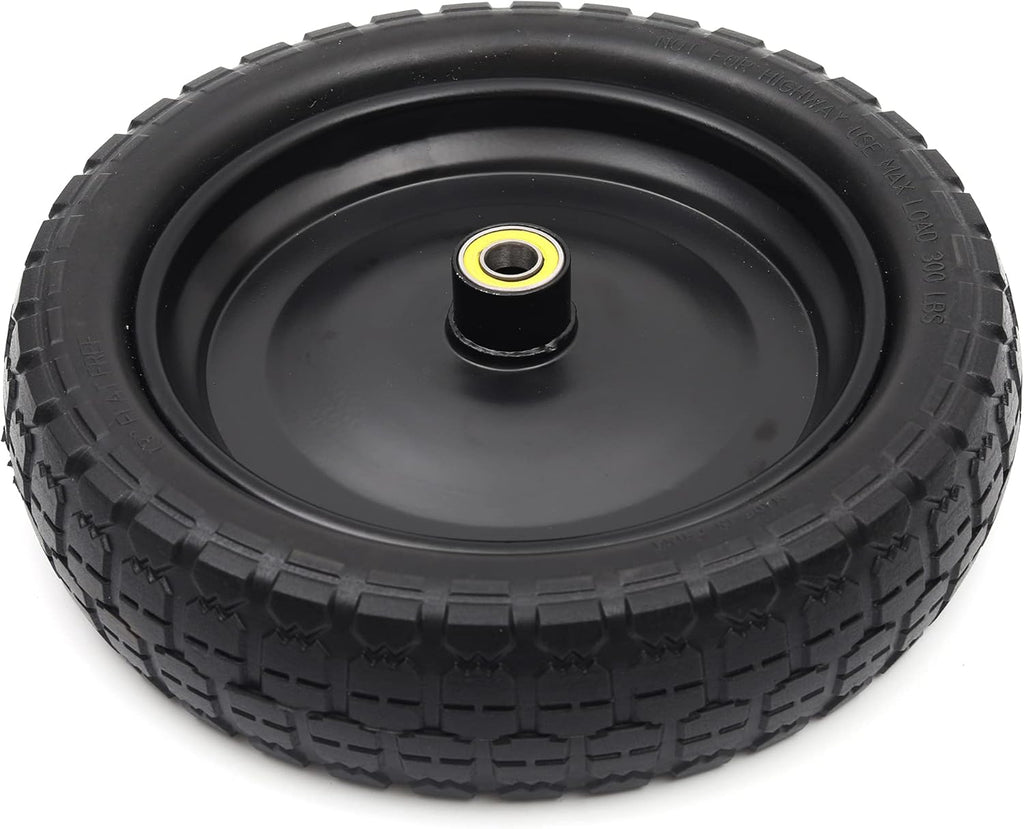 (2-Pack) 13" Solid Polyurethane Flat-Free Tire and Wheel Assemblies with 2.1" Hub M740198