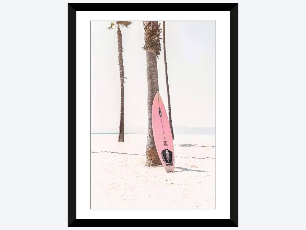 Pink Surf Board Photograph Print, Black Framed Paper, 32x22 H x 24x22 W x 1x22 D, Matte K2592