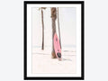 Pink Surf Board Photograph Print, Black Framed Paper, 32x22 H x 24x22 W x 1x22 D, Matte K2592