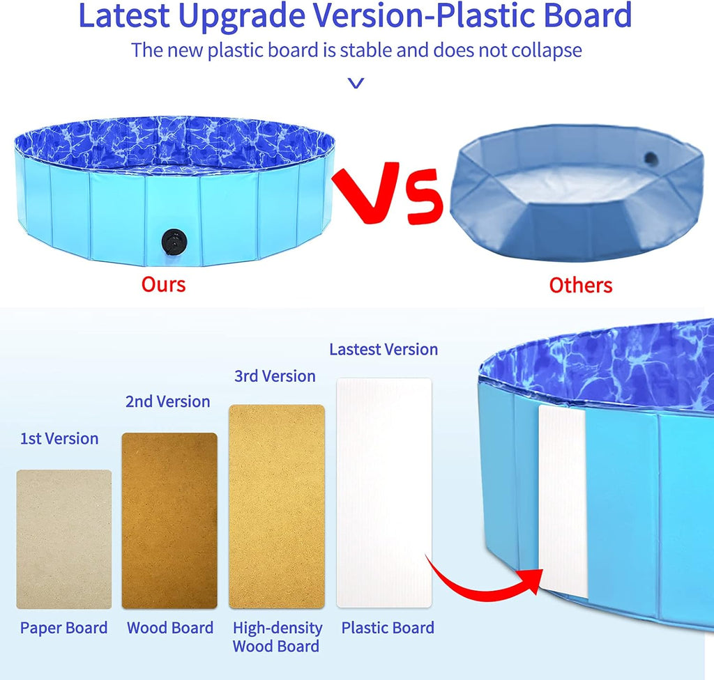 Collapsible Dog Pool with Non-Slip PVC Board L165856