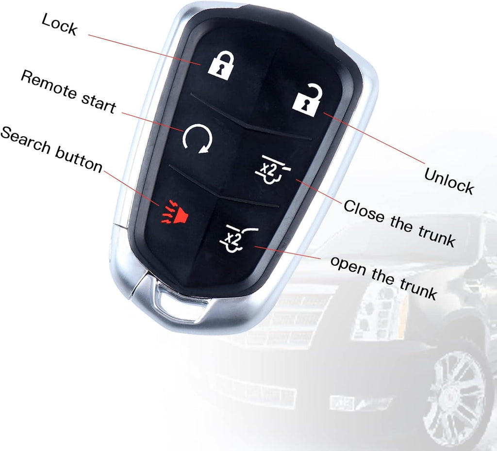 Keyless Entry Remote Control Smart Car Key Fob 1piece Pack of 2 E4812