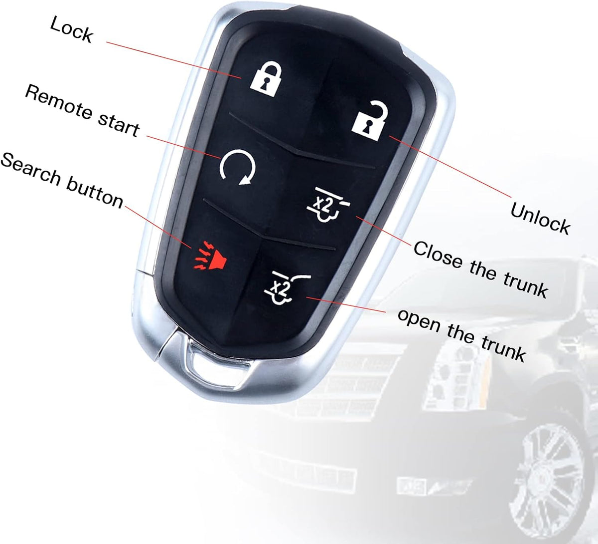 Keyless Entry Remote Control Smart Car Key Fob 1piece Pack of 2 E4812