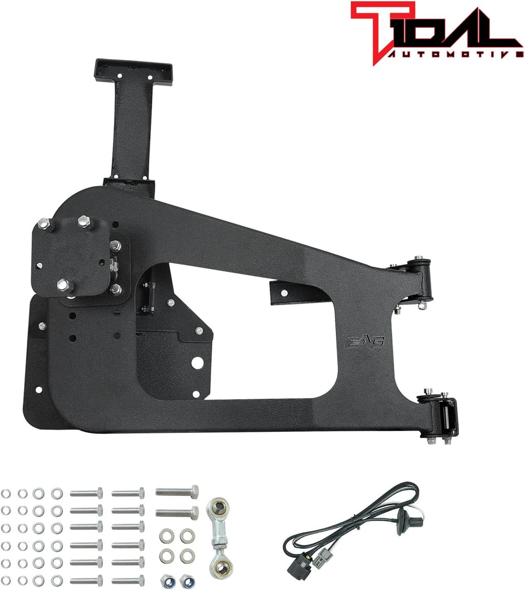 Tire Carrier on Door Hinge with Adjustable Tire Mount R721048