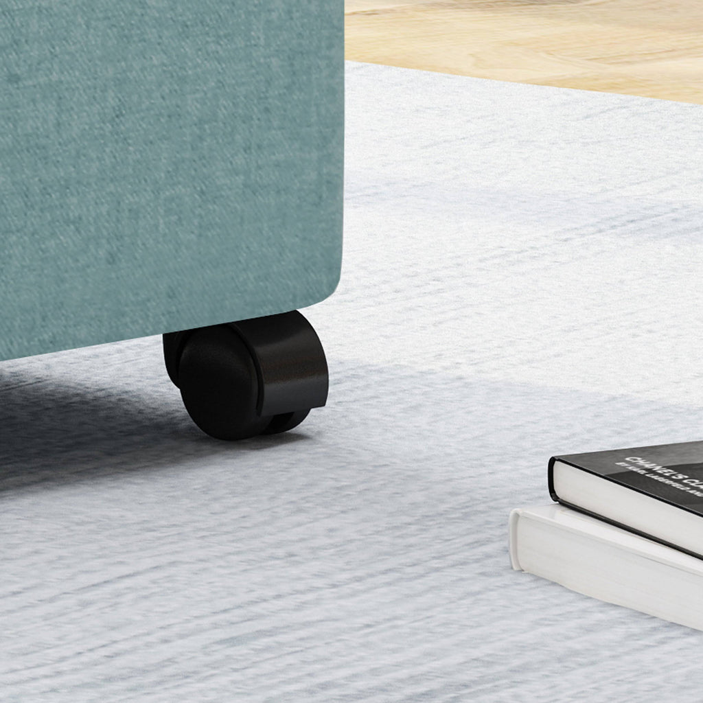 Blue Fabric File Storage Ottoman J427487