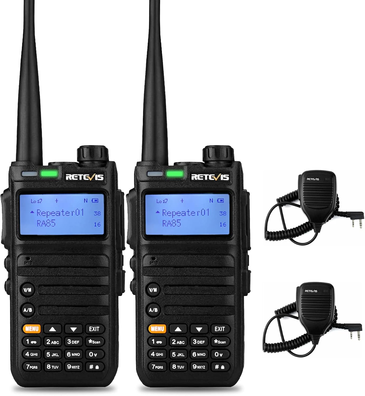 5W GMRS Radio Handheld Two Way Radio Walkie Talkies with Speak Mic, NOAA, USB-C (2 Pack) B8023
