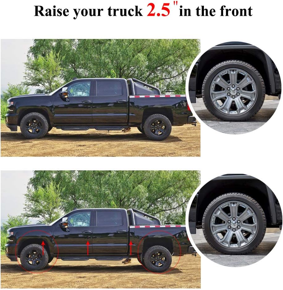 2.5" Front Leveling Lift Kit for Chevy GMC Silverado 1500 / Sierra 1500 2007-2019 Pickup, Pack of 2 C15932