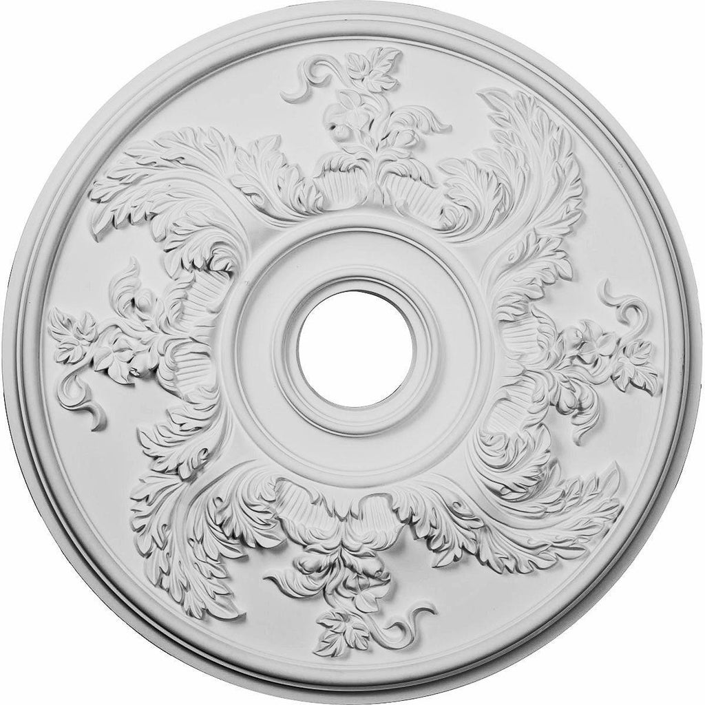 Hand-Painted Green Gold Acanthus Twist Ceiling Medallion R641611