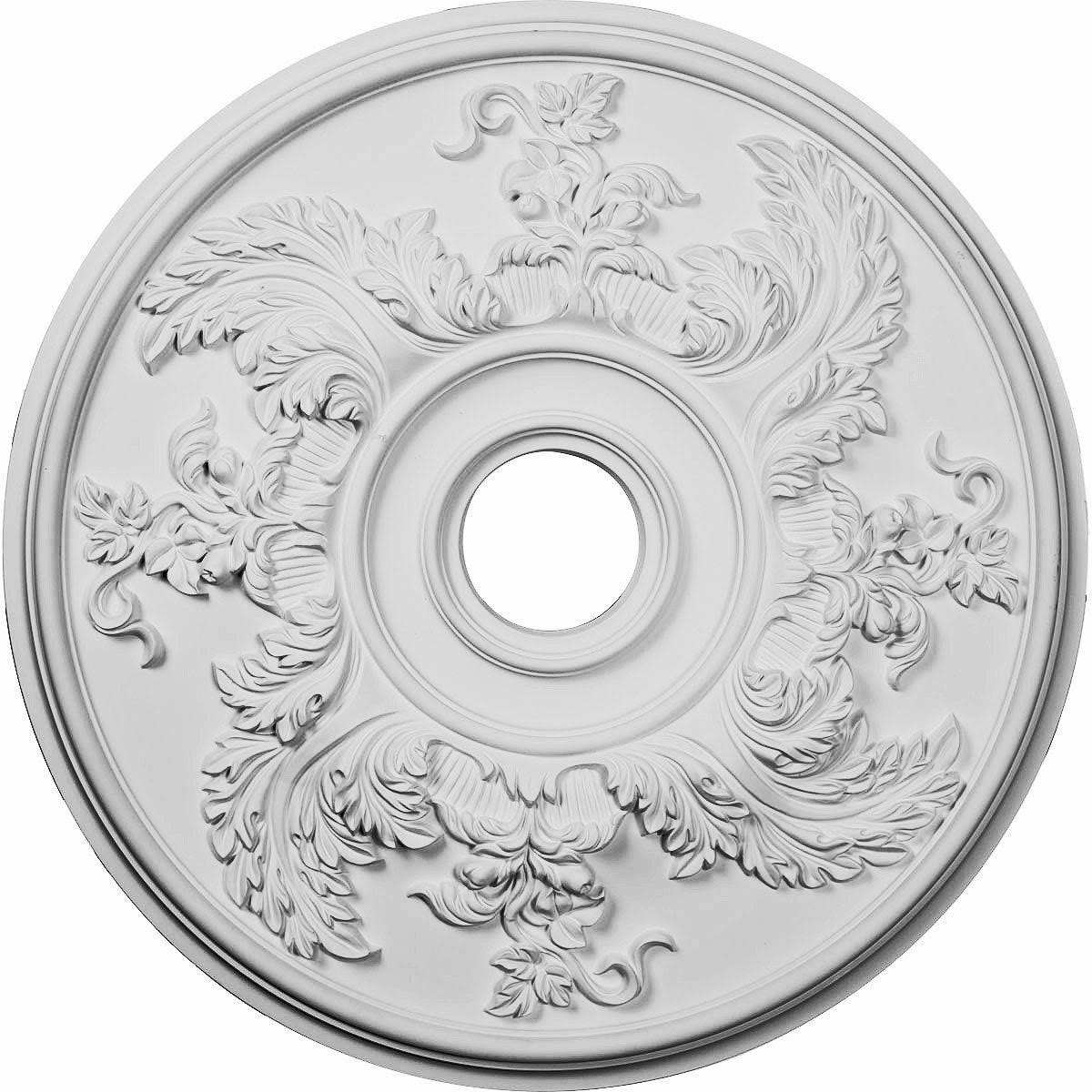Hand-Painted Green Gold Acanthus Twist Ceiling Medallion R641611