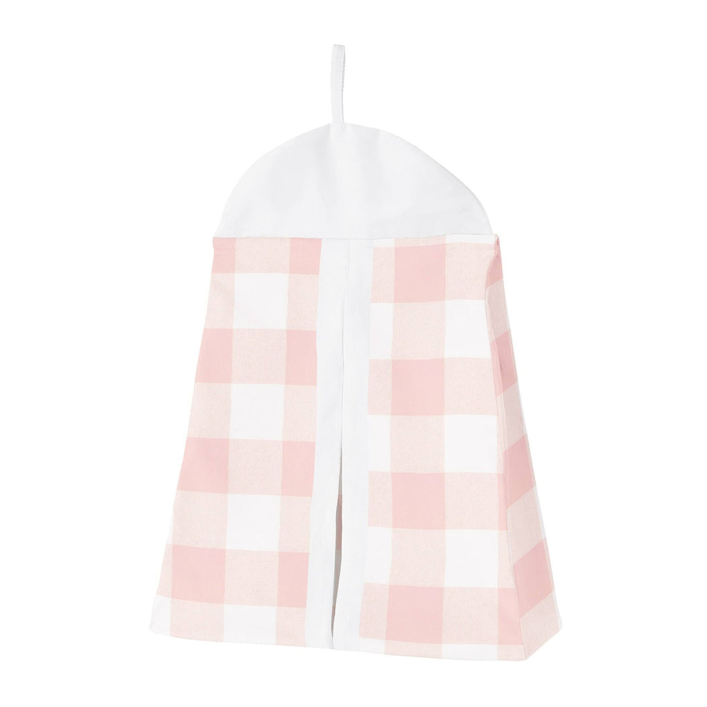 Pink Buffalo Plaid Check Baby Girl Nursery Crib Bedding Set - 4 Pieces - Blush and White S925