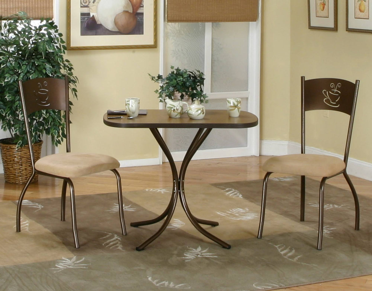 3 Piece Dining Set Cappuccino P731623