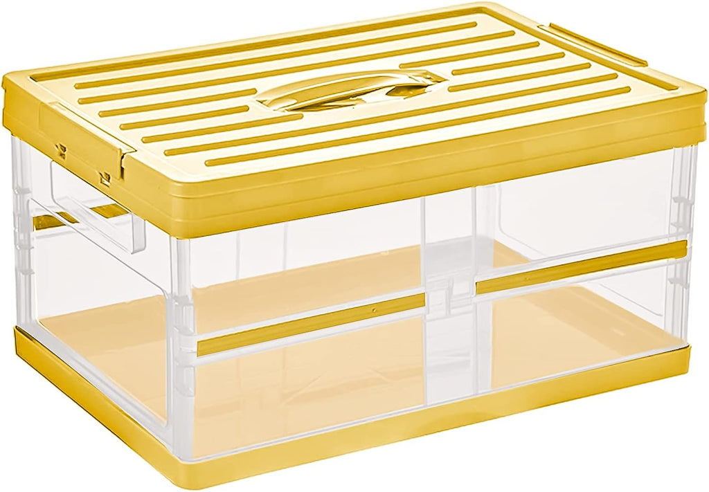 Foldable Plastic Storage Bin with Lid, Pack of 2 R80899