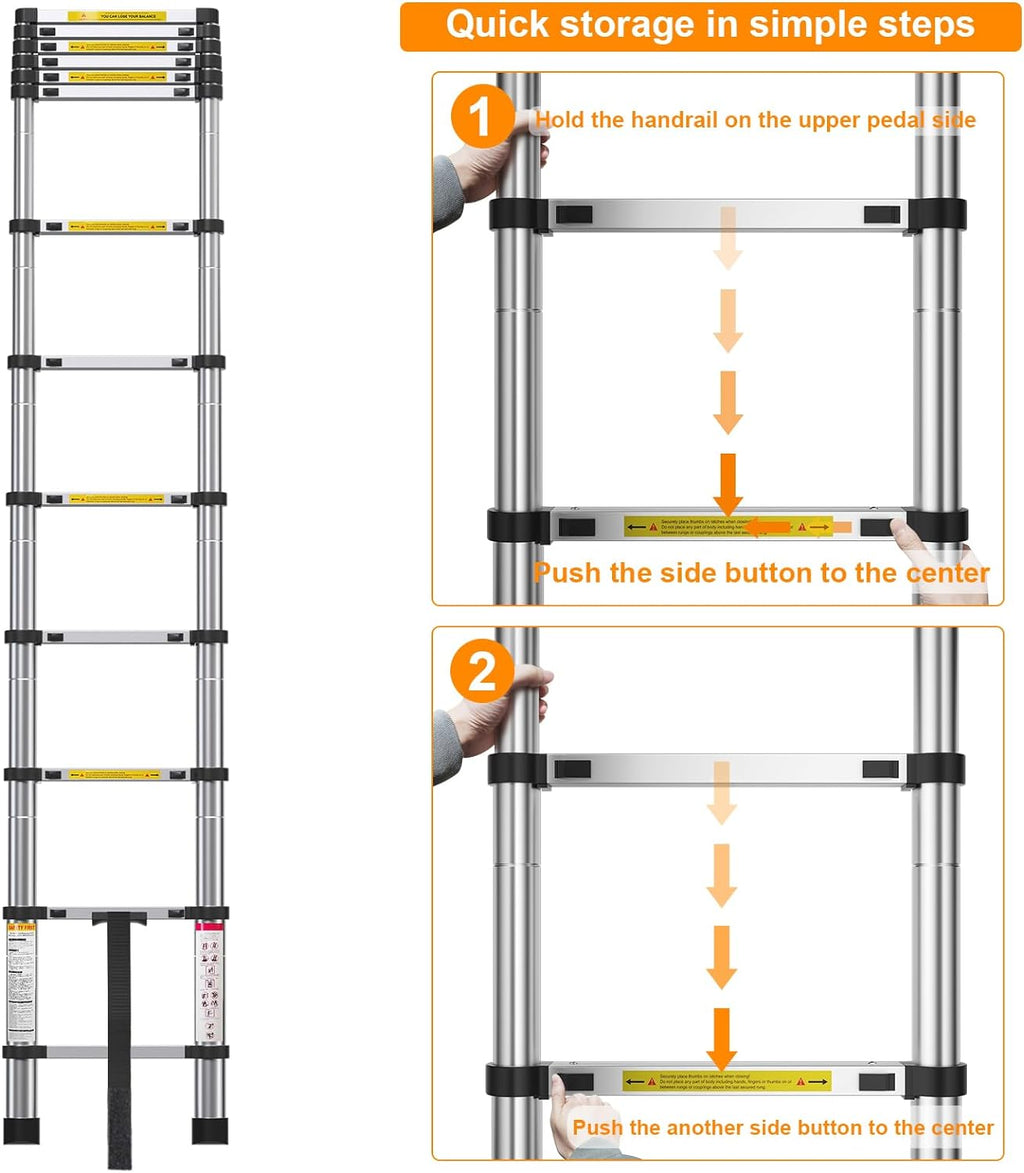 6.6ft Aluminum Telescoping Ladder with Hook G6640