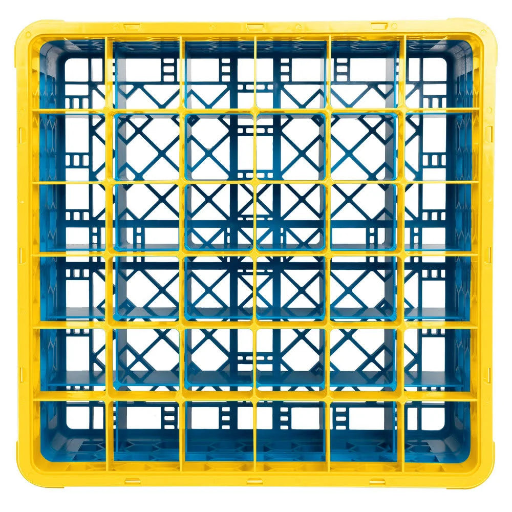 36 Compartment Yellow Glass Rack with 4 Extenders J380239