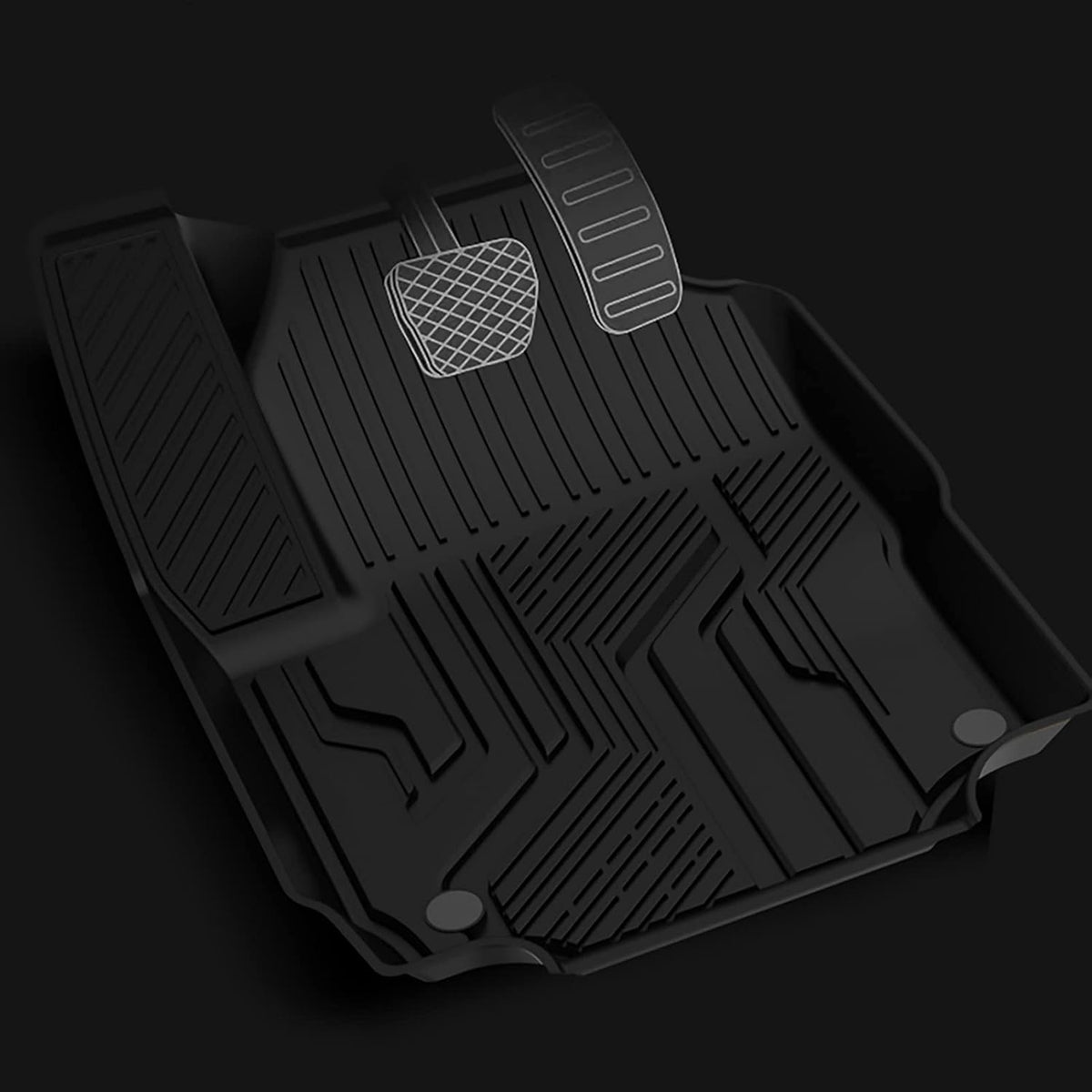 Black TPE All Weather Floor Liners for Chevrolet Equinox 2018-2021 Q442