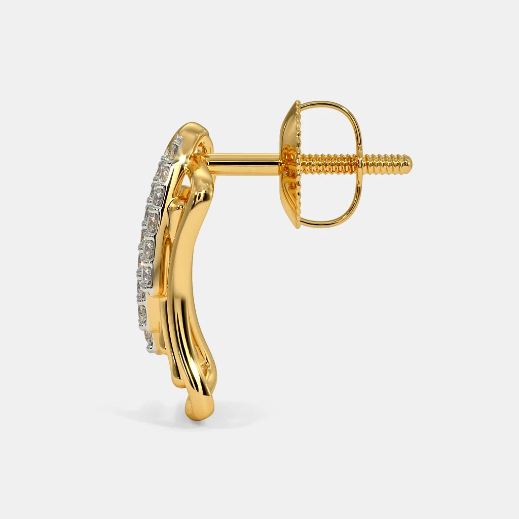 18Kt Yellow Gold Diamond Stud Earrings T94288