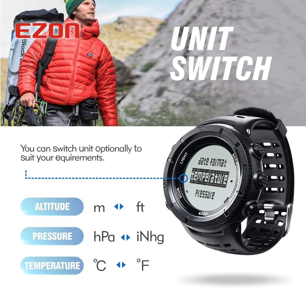 Digital Watch Altimeter Barometer Compass Outdoor Hiking Watch H620859