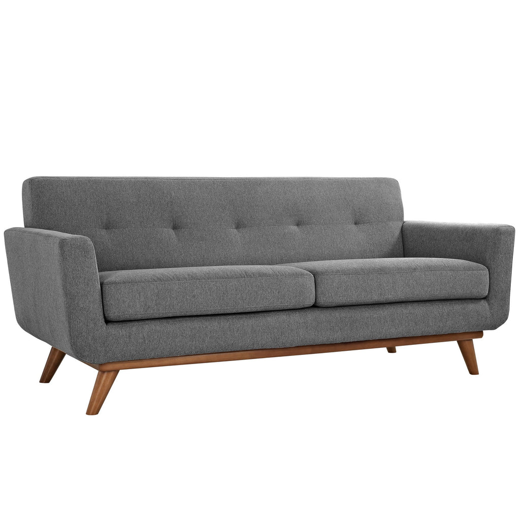 Grey Fabric Loveseat and Sofa Set of Two D258343