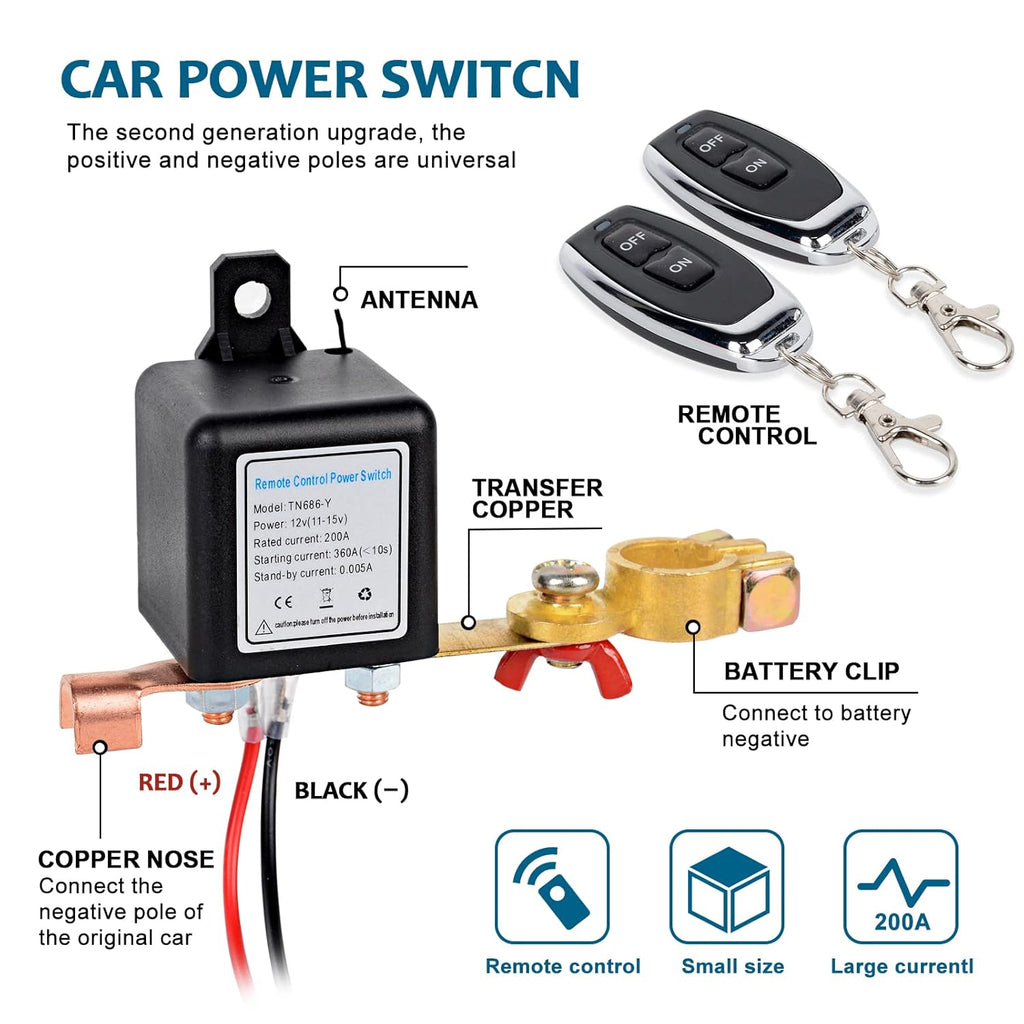 DC12V 200A Electromagnetic Solenoid Valve Battery Disconnect Switch Z70278