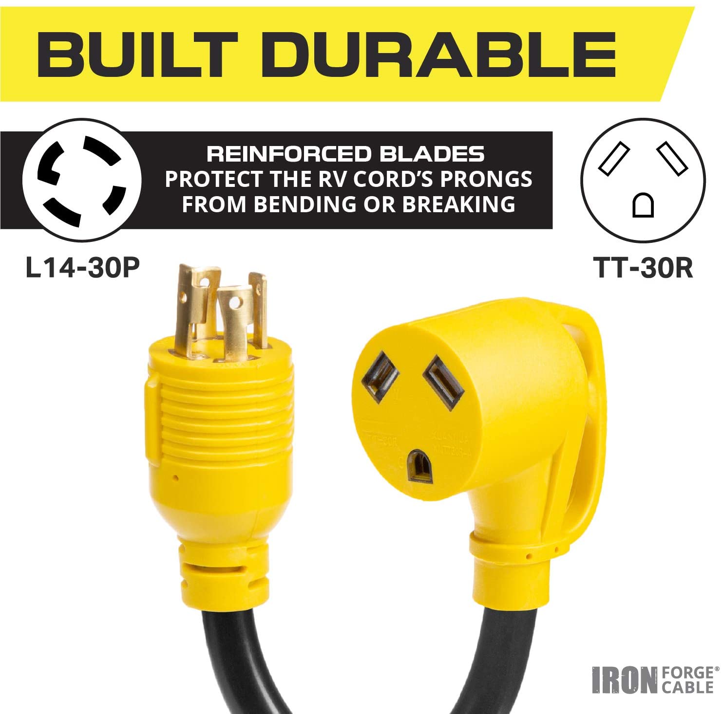 30 Amp RV Electrical Adapter Cord 12 inch I6231