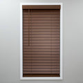 Cut-to-Width Dark Oak Cordless 2 in. PVC Faux Wood Blind 52.75 in. W x 64 in. L Q87162