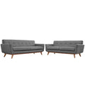 Grey Fabric Loveseat and Sofa Set of Two D258343