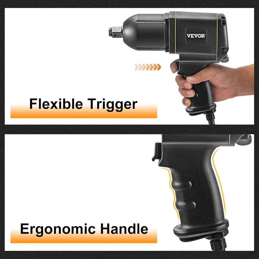 3/4 Inch Pneumatic Impact Wrench with 3-Speed Control Max 5600RPM B52964