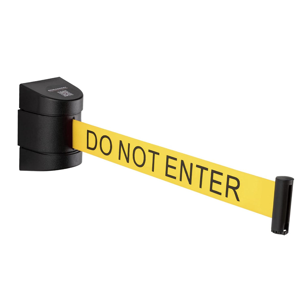 Retractable Wall Mount Caution Belt, 6.5 Ft. Yellow Do Not Enter Belt with Sturdy ABS Casing Y819413