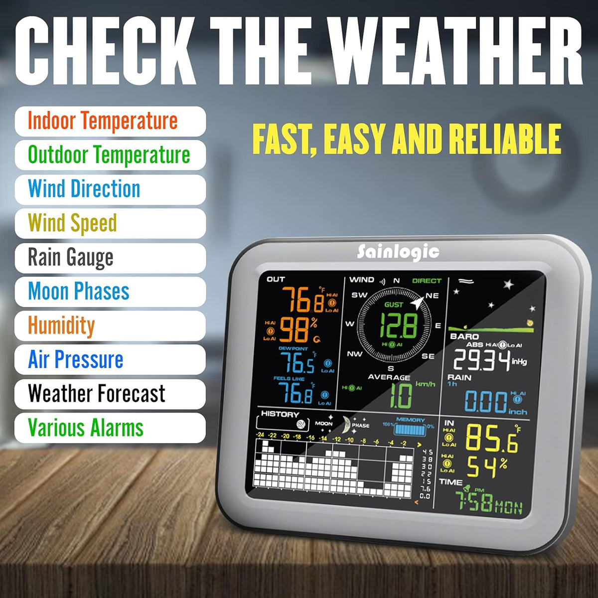 Wireless Weather Station with Outdoor Sensor R133204