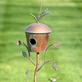 Large Copper Colored Birdhouse Garden Stakes X8946