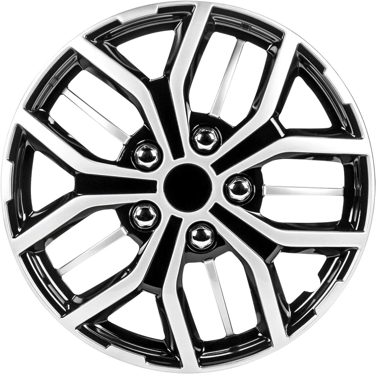 17 Inch Black and Silver Universal Wheel Covers, Set of 4 C1194