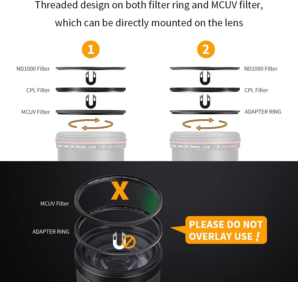 55mm Magnetic Lens Filter Kit with MCUV CPL ND1000 H1029