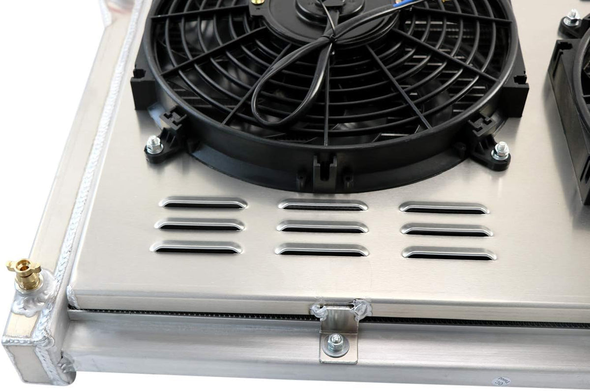 3 Row Aluminum Radiator with Electric Fan Shroud Thermostat Kit Z3169