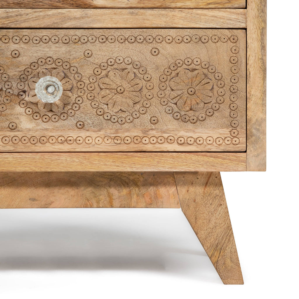 Solid Wood Nightstand (Set of 2) - Weathered Light Natural Tone E119