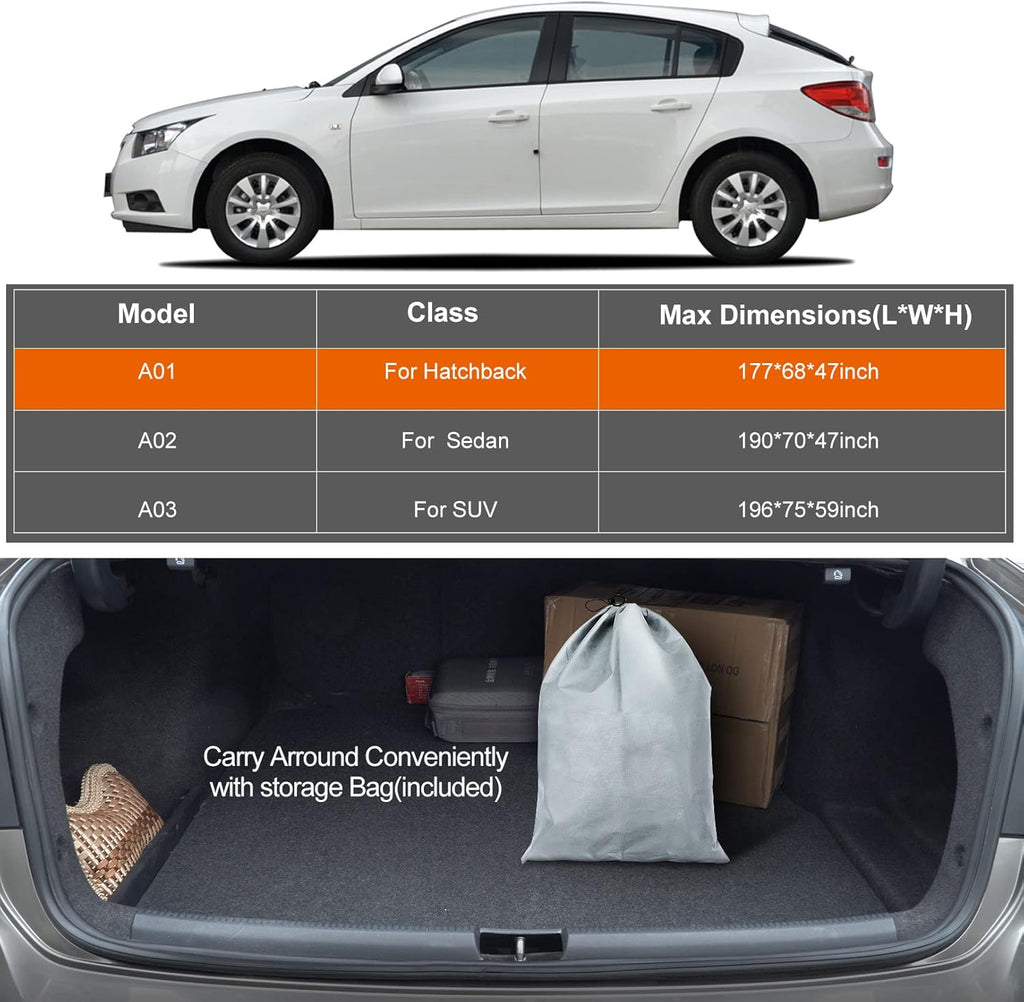 6 Layers Waterproof All Weather Car Cover with Zipper Door R3829