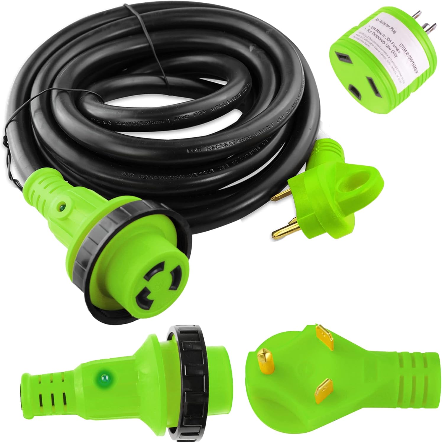 50' 30 AMP Power/Extension Cord with Locking Adapter N19695