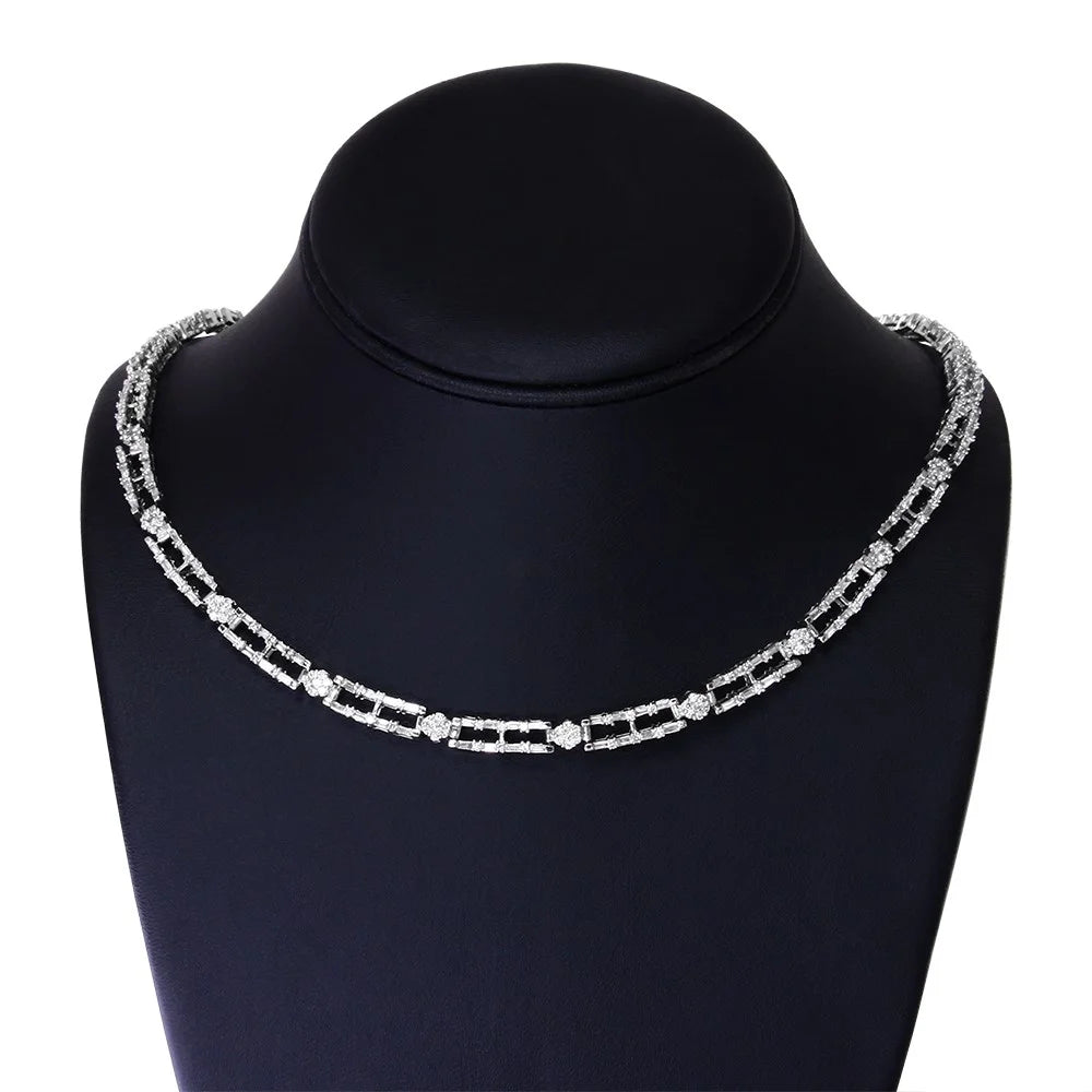 14K White Gold Diamond Choker Necklace R983356