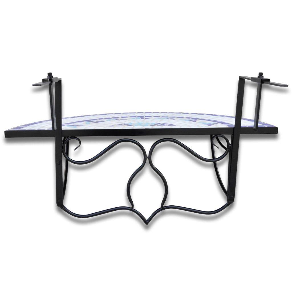 Mosaic Balcony Table Hanging Semi-Circular Terracotta F256431