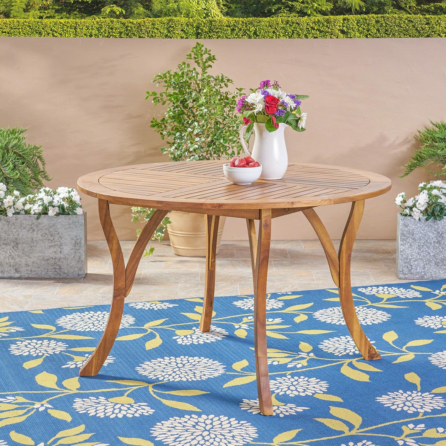 47 Round Acacia Wood Dining Table T96388