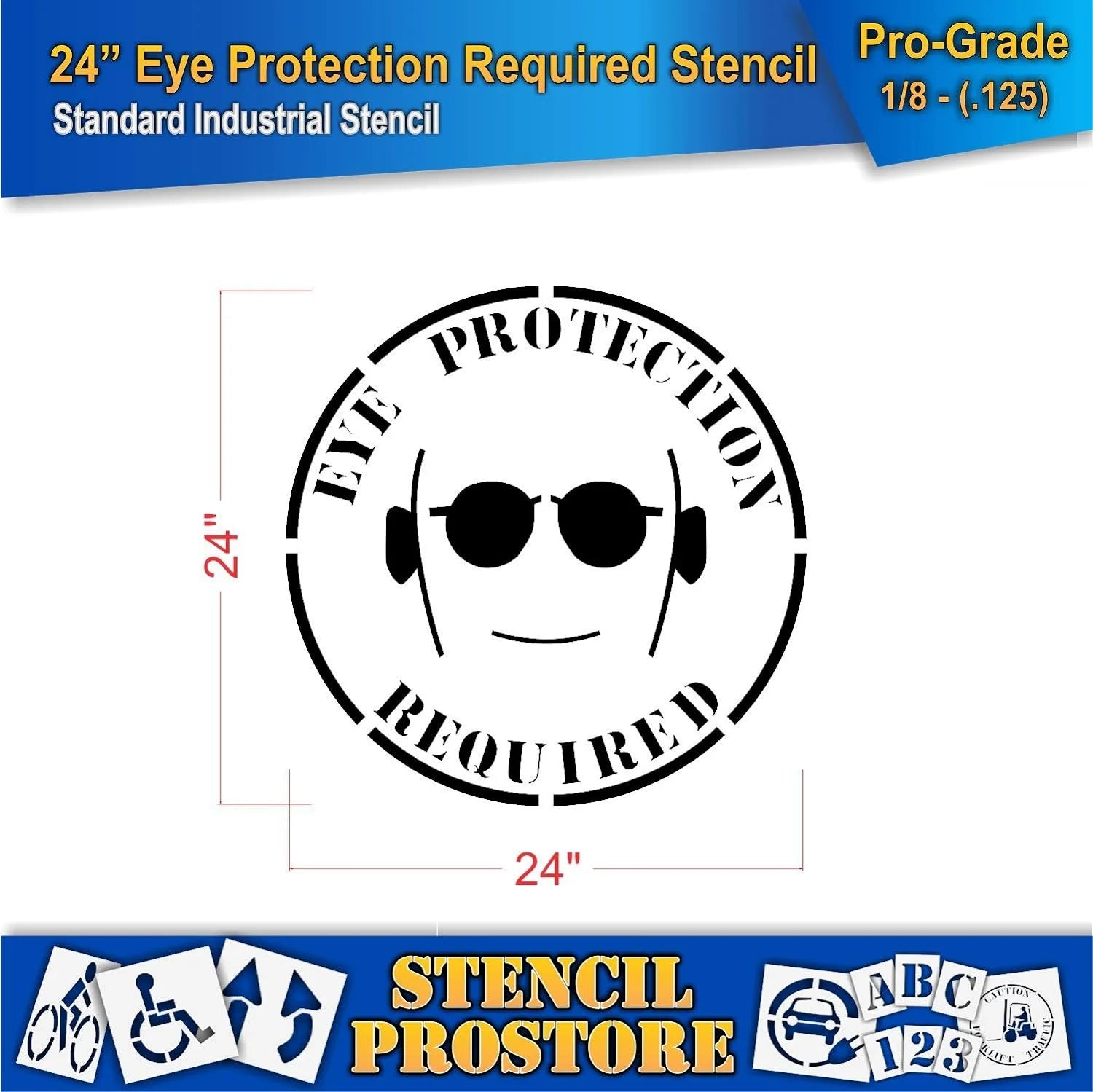 Eye Protection Floor Marking Stencil 24 Inch S77487