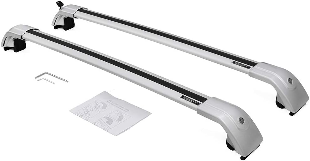 Lockable Cross Bars Ski Snowboard Racks Kit for 4 Skis or 4 Snowboards I34585