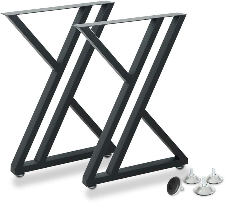 28 inch Black Cast Iron Table Legs Set of 2 W20506