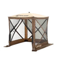 Used Brown Portable Camping Gazebo Canopy Shelter C36222