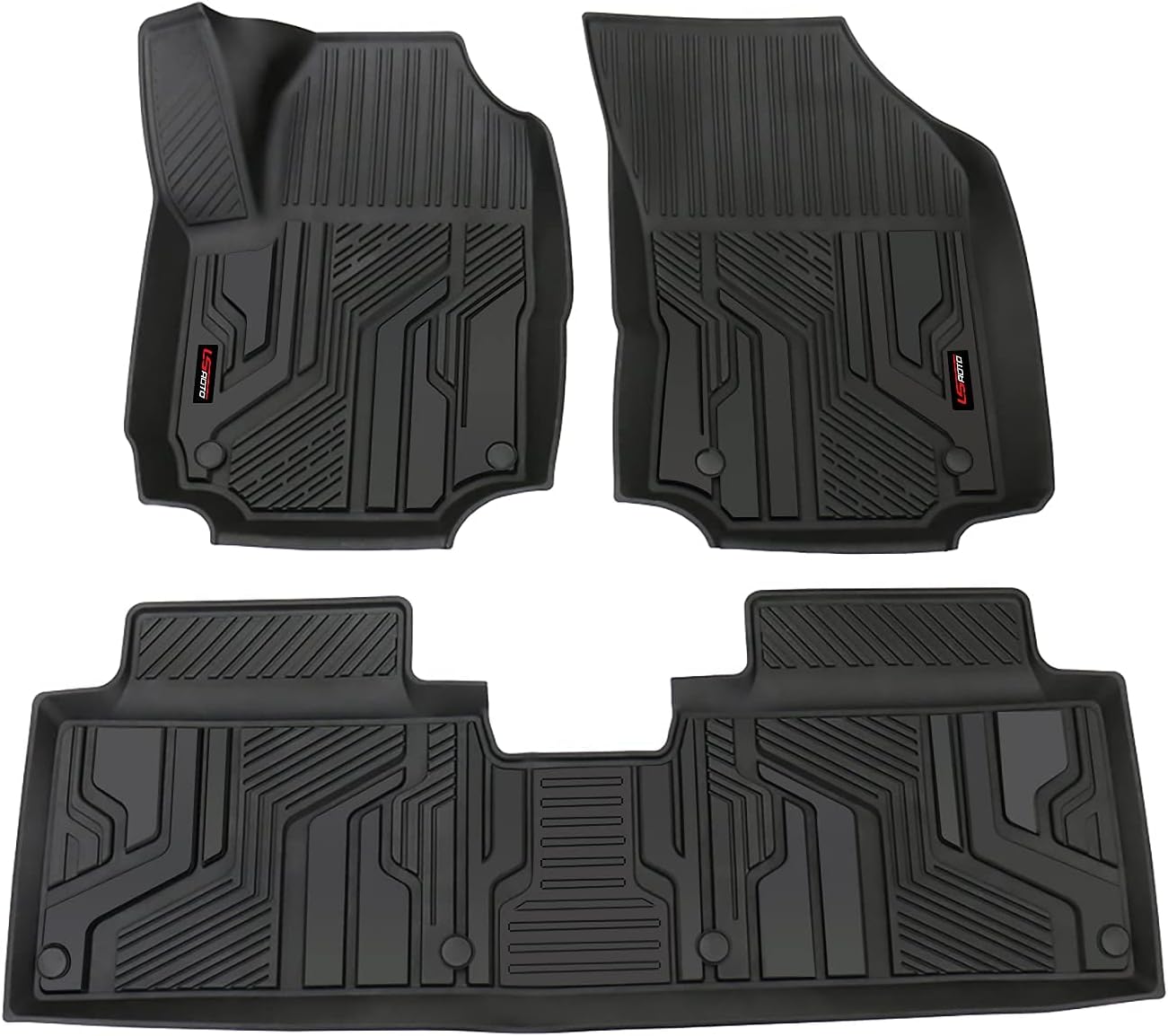 Black TPE All Weather Floor Liners for Chevrolet Equinox 2018-2021 Q442