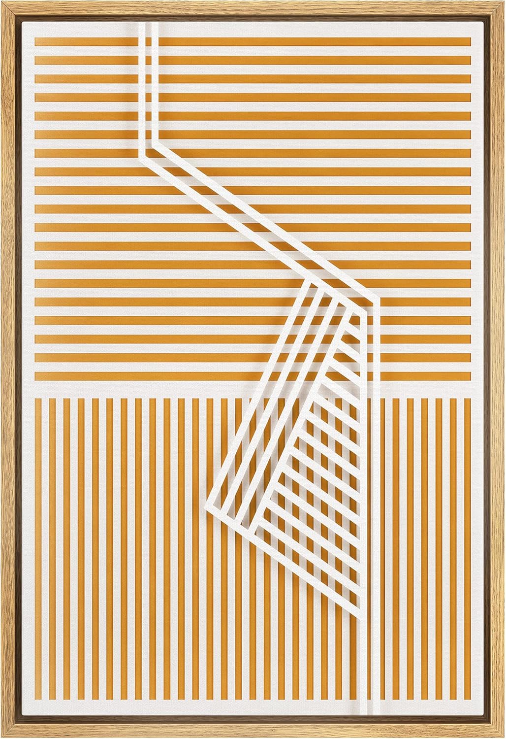 Framed Canvas Print Wall Art Textured White Blocks Abstract Shapes 16x24 D7564
