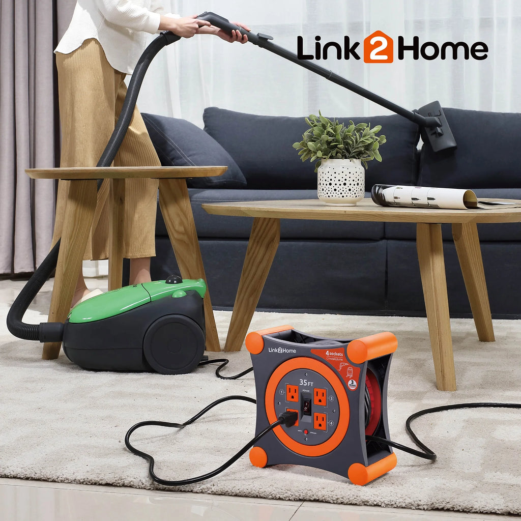 35 ft. Extension Cord 4 Power Outlets 14 AWG SJTW Cable I29547