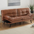 Convertible Futon Sofa Couch Bed Memory Foam Sleeper Loveseat with Adjustable Armrests Backrests S24666