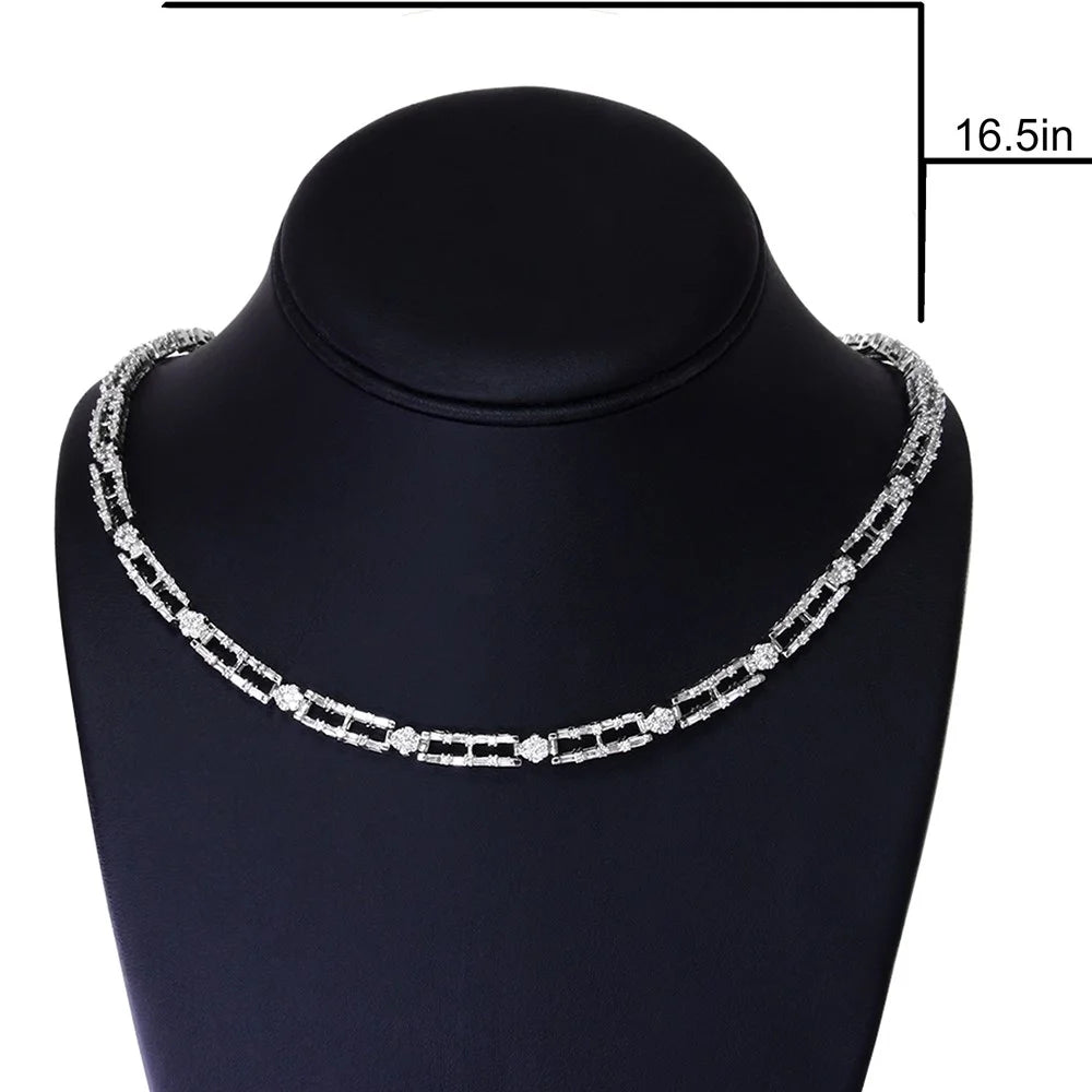 14K White Gold Diamond Choker Necklace R983356