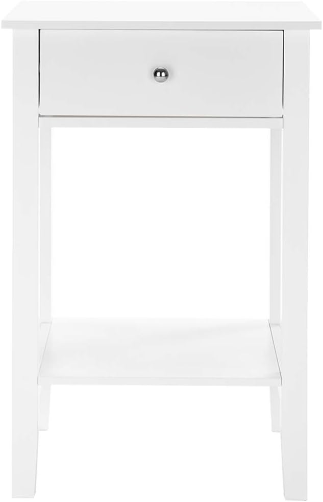 Two-Layer End Table with Drawer, Coffee Color C267