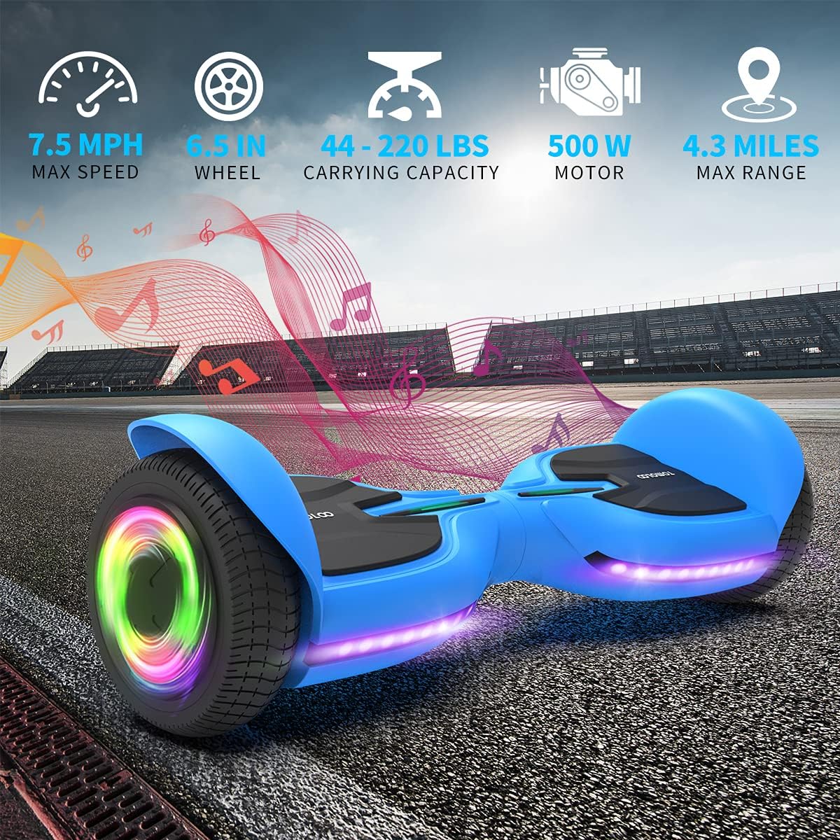 6.5 Inch Two-Wheel Hoverboard with Bluetooth and Lights G723457