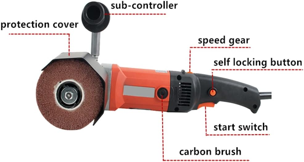 1400W 110V Electric Polisher 6 Speed Adjustable Handheld Sander with 2 Polishing Wheels N1726